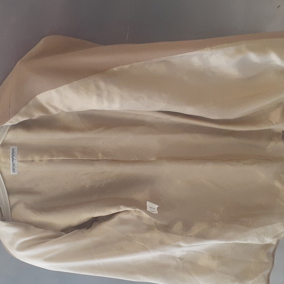 Emporio Armani Italy TUXETO Jacket Wool Dress Coat 44 US 8 M Tan Double Breasted - Picture 9 of 13